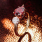 1.3 Ct Ravishing Ruby Pear With 0.70 Pointer Round Cut Enagagement Ring