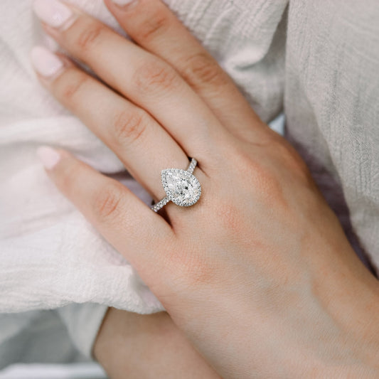 2.25 Ct Pear Moissanite Engagement Ring