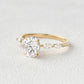 2.08 Ct Oval Moissanite With Marquise Engagement Ring