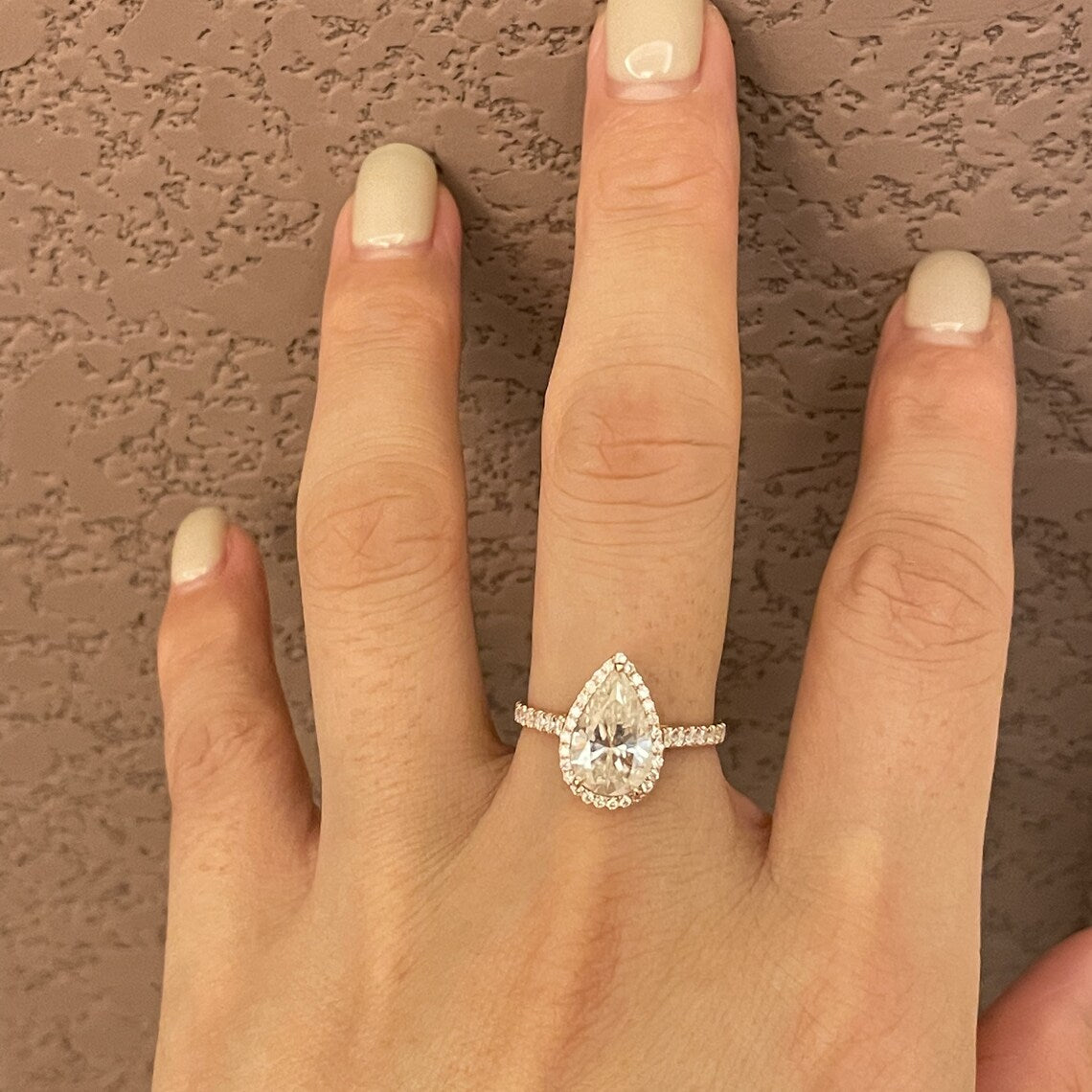 2.30 Ct Pear Moissanite Engagement Ring