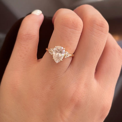 2.14 Ct Pear Moissanite Engagement Ring