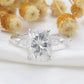 2.08 Ct Oval Moissanite With Marquise Engagement Ring