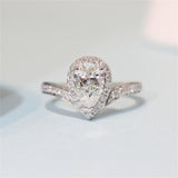 2.0 Pear Moissanite Engagement Ring