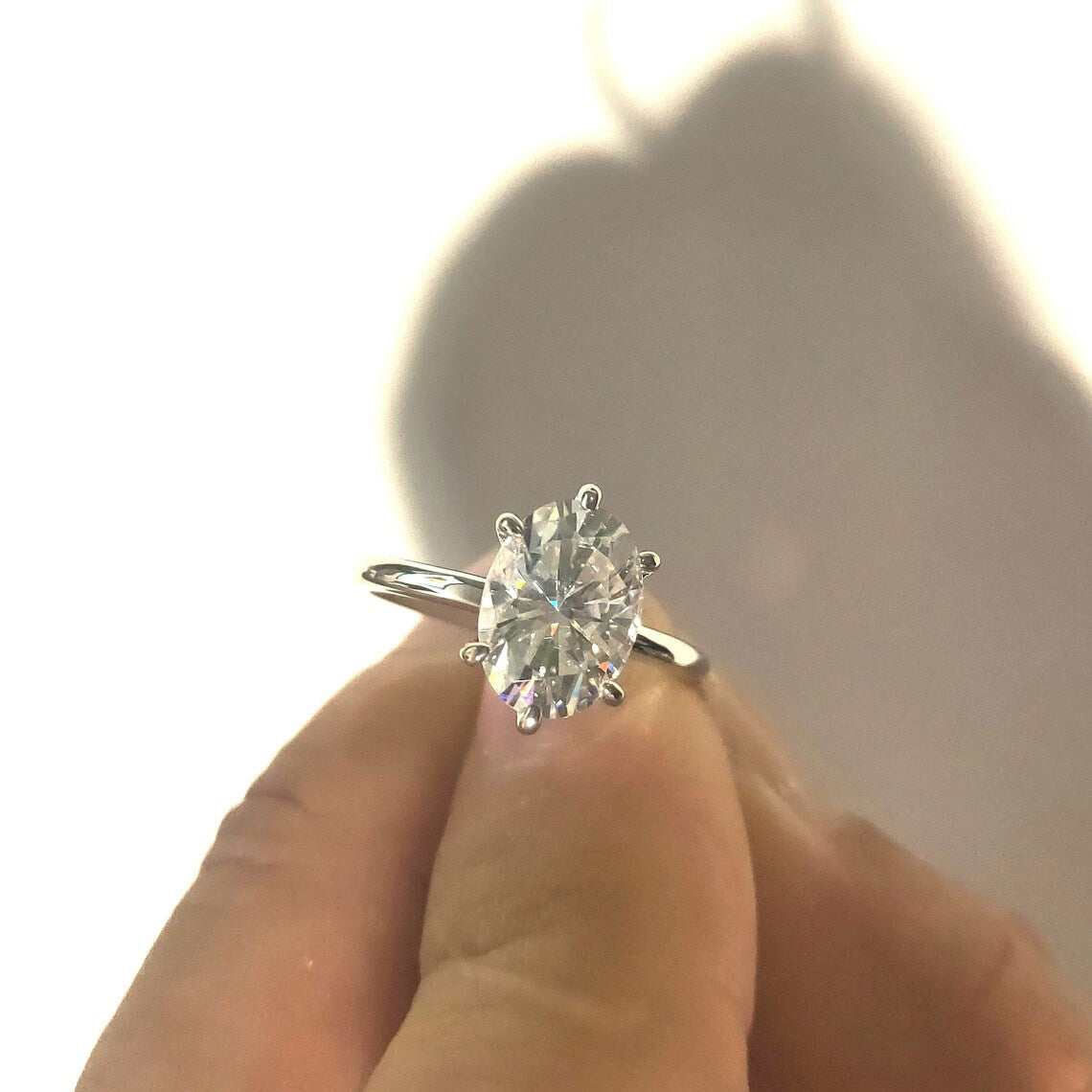 2.0 CT Oval Moissanite Engagement Ring