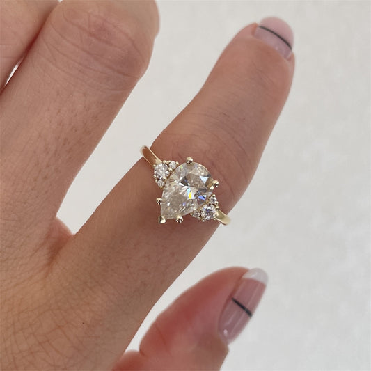 2.08 Ct Pear Moissanite Engagement Ring