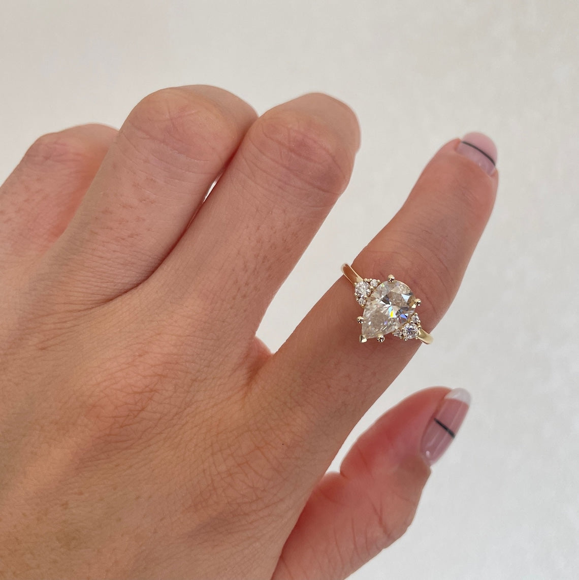 2.08 Ct Pear Moissanite Engagement Ring