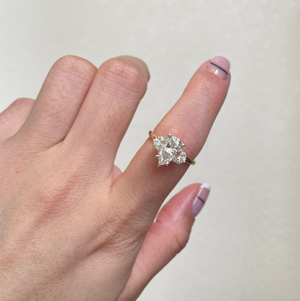 2.08 Ct Pear Moissanite Engagement Ring