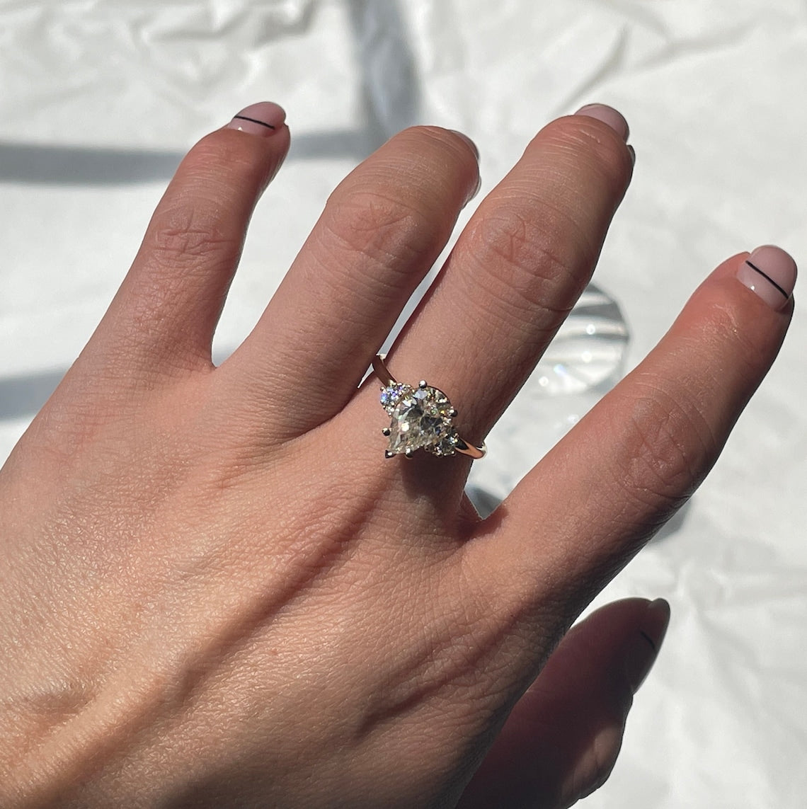 2.08 Ct Pear Moissanite Engagement Ring