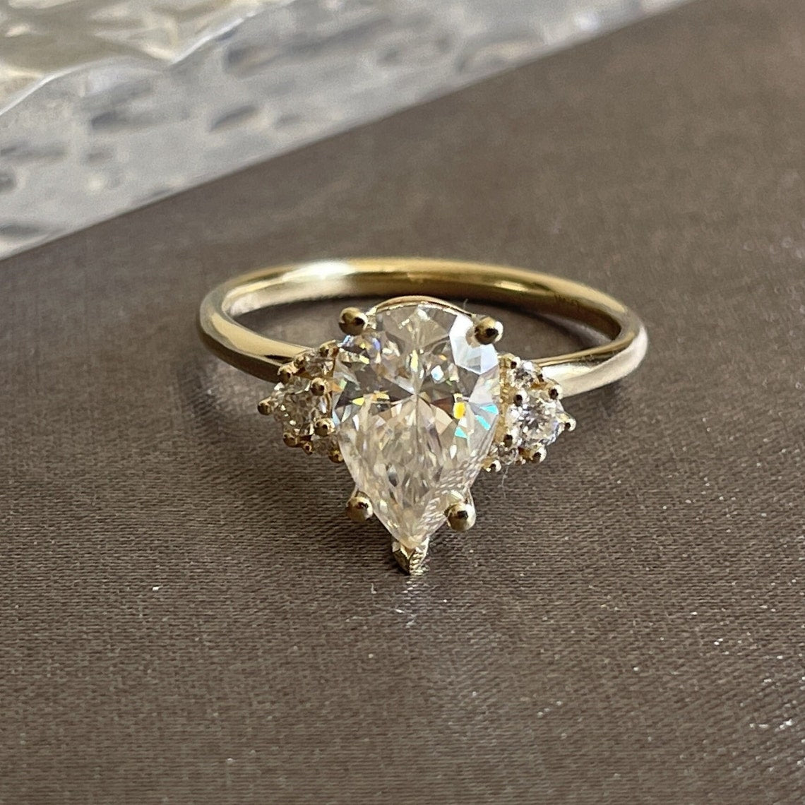 2.08 Ct Pear Moissanite Engagement Ring