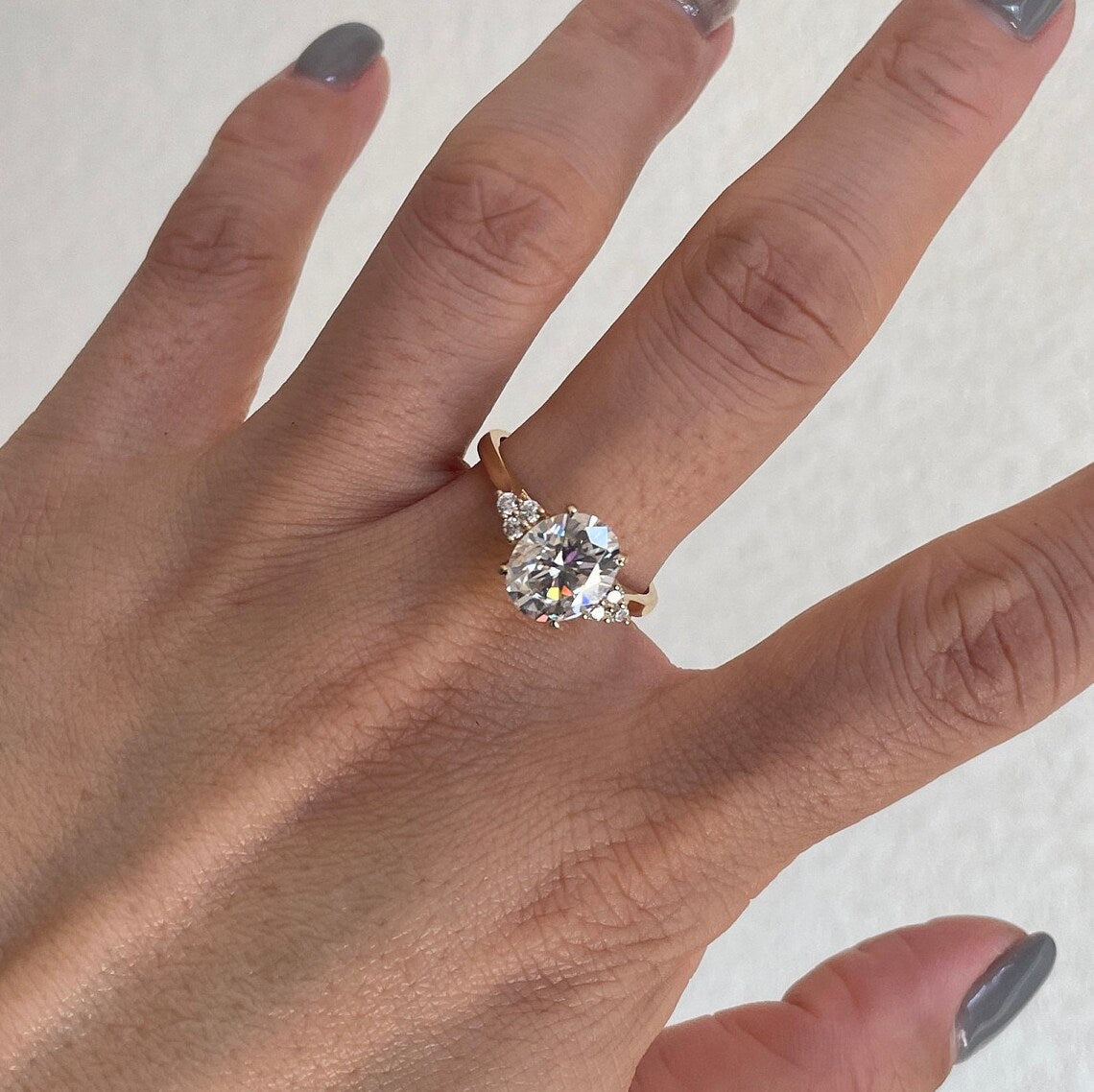 2.03 Ct Oval Moissanite Engagement Ring