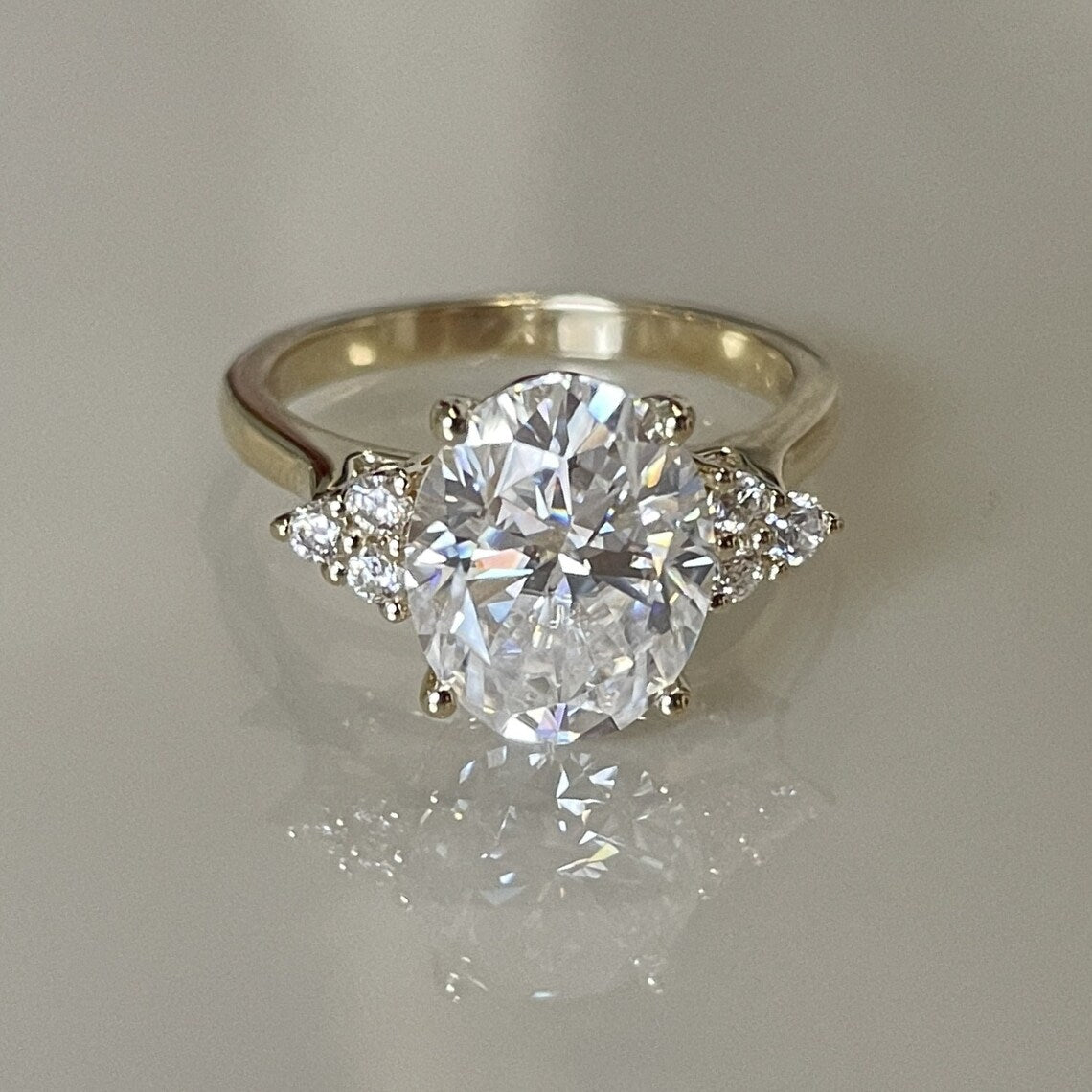 2.03 Ct Oval Moissanite Engagement Ring