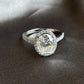 2.1 Ct Oval Moissanite With Round Cut Engagement Ring