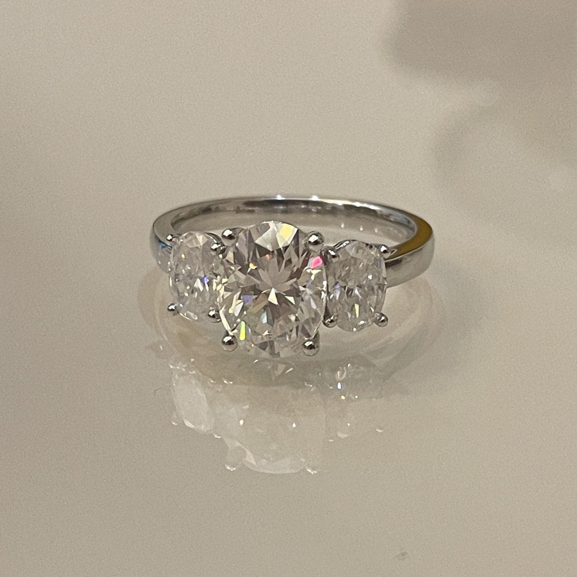 2.0 CT Oval Moissanite Engagement Ring