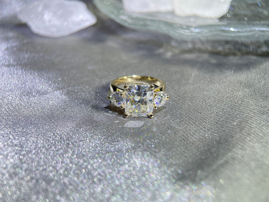 2.0 Elongated Cushion Moissanite Engagement Ring