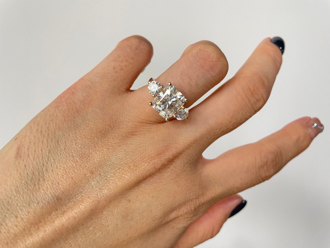 2.0 Elongated Cushion Moissanite Engagement Ring