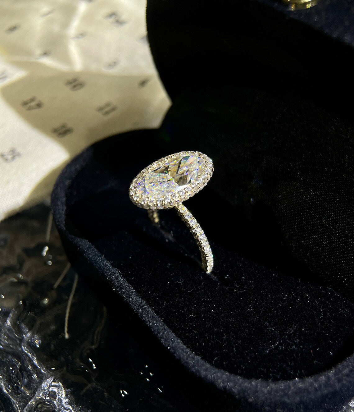 3.12 Ct Oval Moissanite Engagement Ring