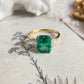 2.0 Ct Green Emerald With Trapezoid Moissanite Wedding Ring