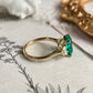 2.0 Ct Green Emerald With Trapezoid Moissanite Wedding Ring