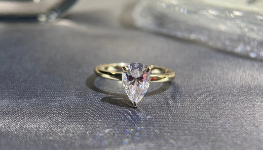 2.04 Ct Pear Moissanite Engagement Ring