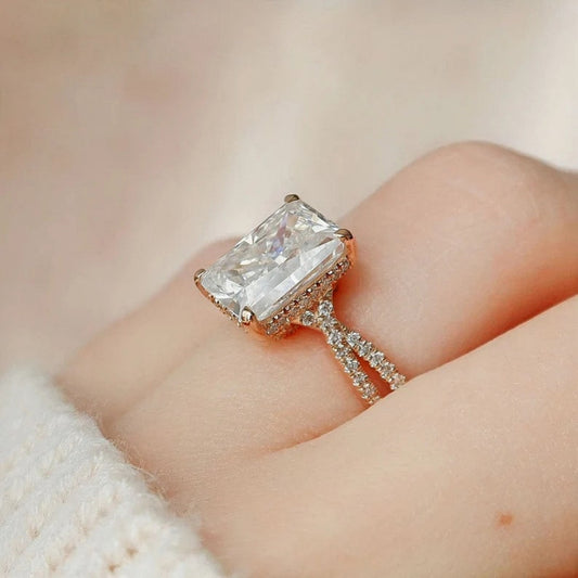 4.0 Ct Radiant Moissanite Engagement Ring