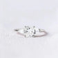 2.05 Ct Square Radiant Moissanite With Tapper Baugettes Wedding Ring