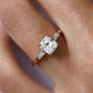 2.05 Ct Square Radiant Moissanite With Tapper Baugettes Wedding Ring