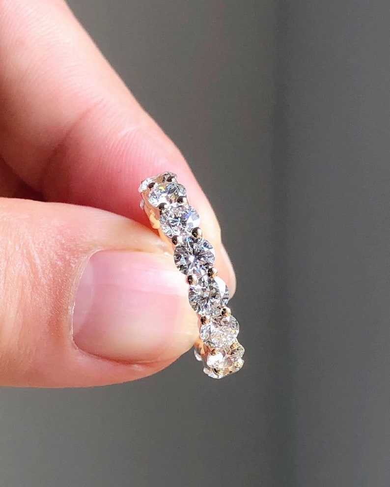 1.20 Ct Brilliant Round Moissanite Half Eternity Band