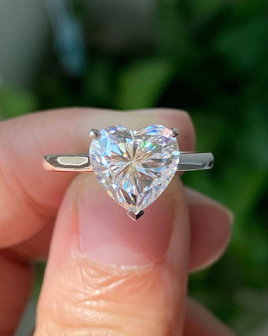 2.0 Ct Heart Moissanite Engagement Ring