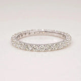 Brilliant Round Moissanite Eternity Ring Contains 29 Scintillating Round Diamonds