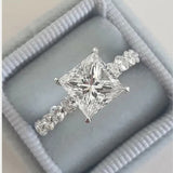 2.20 Ct Princess Moissanite Engagement Ring