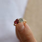 1.0 CT Brilliant Round Moissanite With Heart Ruby Engagement Ring