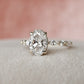 2.06 Ct Oval Moissanite With Marquise Bridal Set