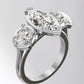 3.0 Ct Marquise With Two Round Moissanite Wedding Ring