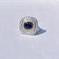 1.50 Ct Bashing Blue Cushion Ladies Ring