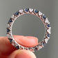 1.40 Ct Brilliant Round Moissanite With Blue Sapphires Eternity Band