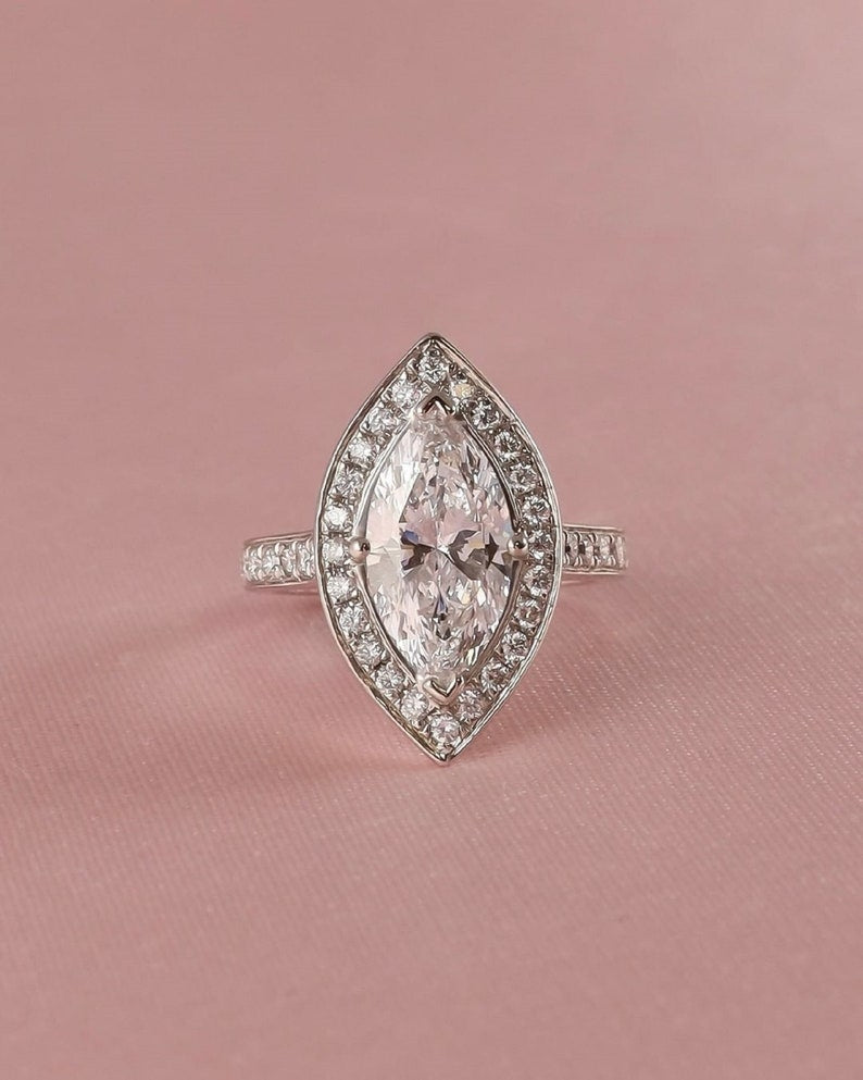 4.06 Ct Marquise Moissanite Wedding Ring