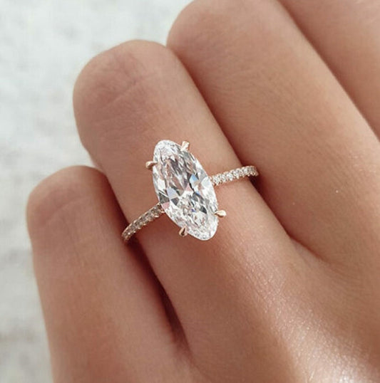 4.0 Marquise Moissanite Engagement Ring