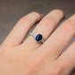 2.0 Ct Blue Oval With Brilliant Round Moissanite Engagement Ring