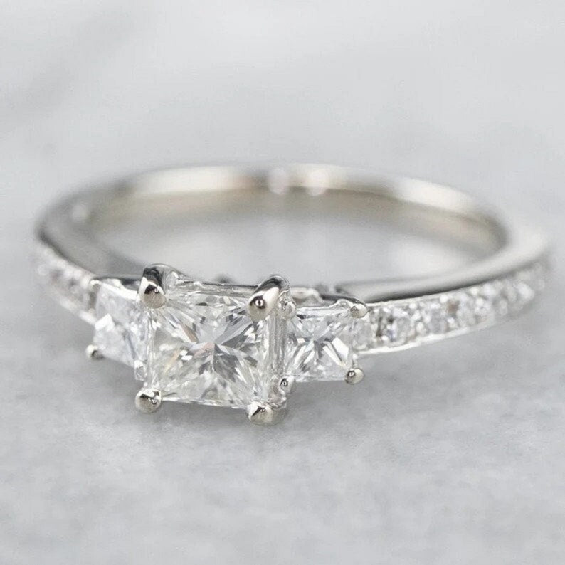 2.0 Ct Princess Moissanite Engagement Ring