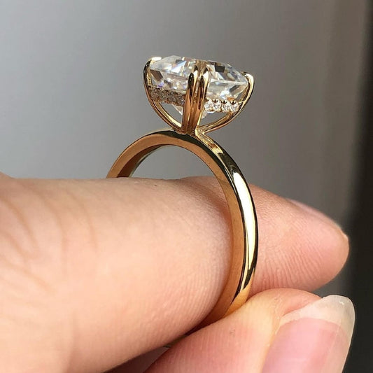 2.0 Ct Asscher Moissanite Engagement Ring