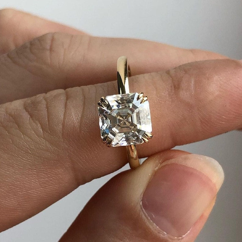 2.0 Ct Asscher Moissanite Engagement Ring