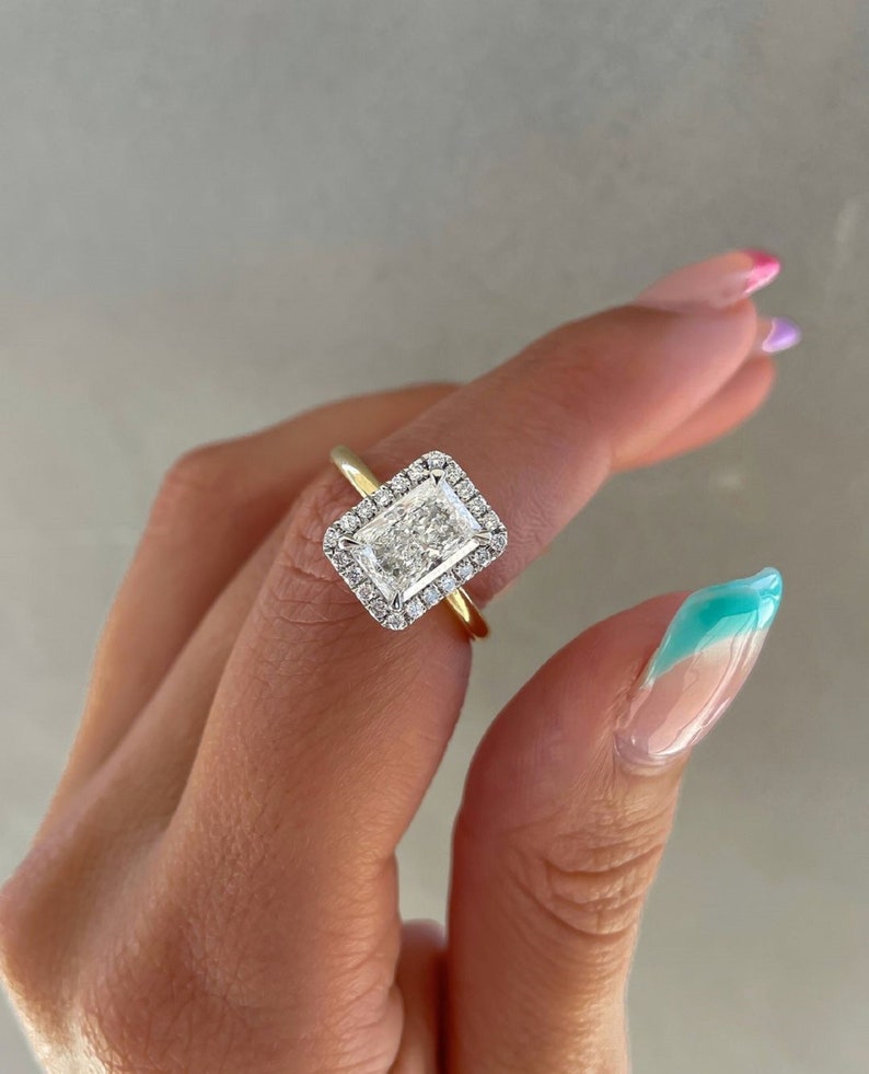 1.05 Ct Radiant Moissanite Engagement Ring