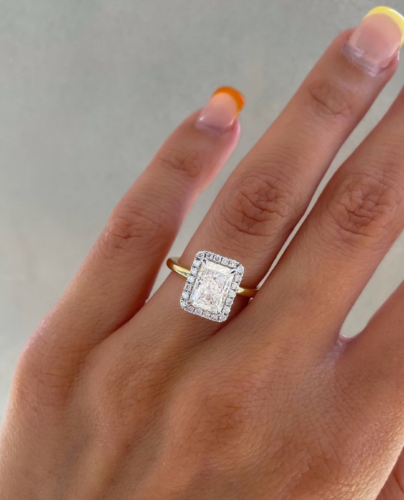 1.05 Ct Radiant Moissanite Engagement Ring