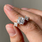 2.0 Ct Princess Moissanite With Small Princess In Side Engagement Ring