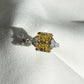 3.0 Ct Yellow Radiant With Triangle Moissanite Engagement Ring