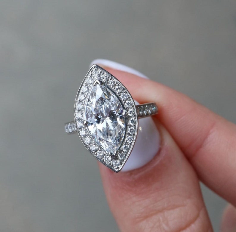 4.06 Ct Marquise Moissanite Wedding Ring