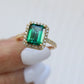 3.00 Ct Green Emerald Wedding Ring