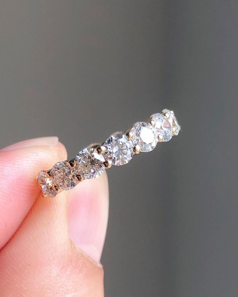 1.20 Ct Brilliant Round Moissanite Half Eternity Band