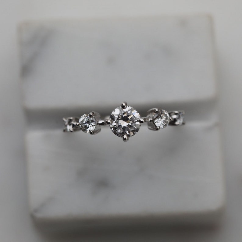 Brilliant Round Moissanite Promise Ring