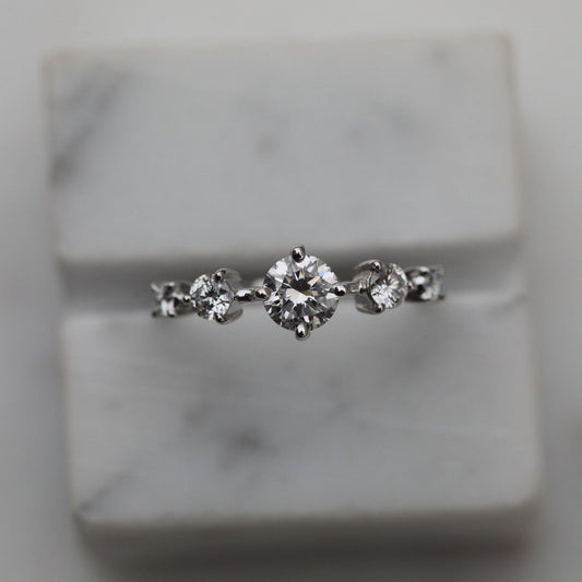 Brilliant Round Moissanite Promise Ring